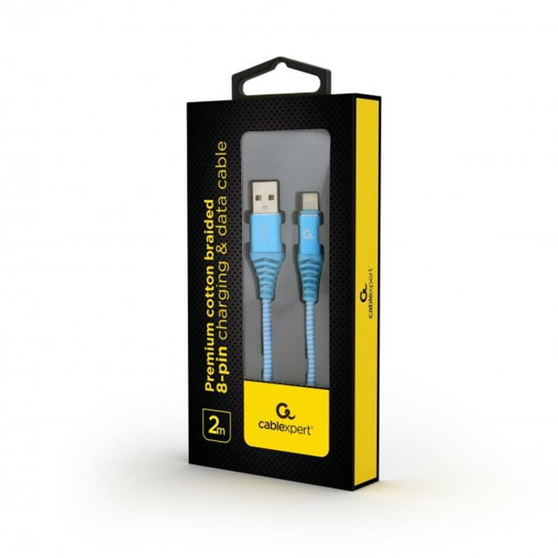 Кабель Cablexpert USB - Lightning (M/M), премиум, 2 м, голубой (CC-USB2B-AMLM-2M-VW)