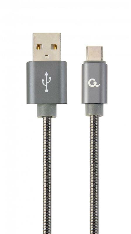 Кабель Cablexpert USB - USB Type-C V 2.0 (M/M), премиум, 2 м, серый (CC-USB2S-AMCM-2M-BG)