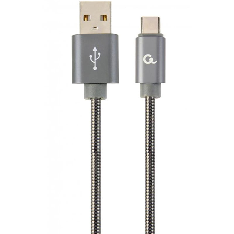 Кабель Cablexpert USB - USB Type-C V 2.0 (M/M), преміум, 2 м, сірий (CC-USB2S-AMCM-2M-BG)