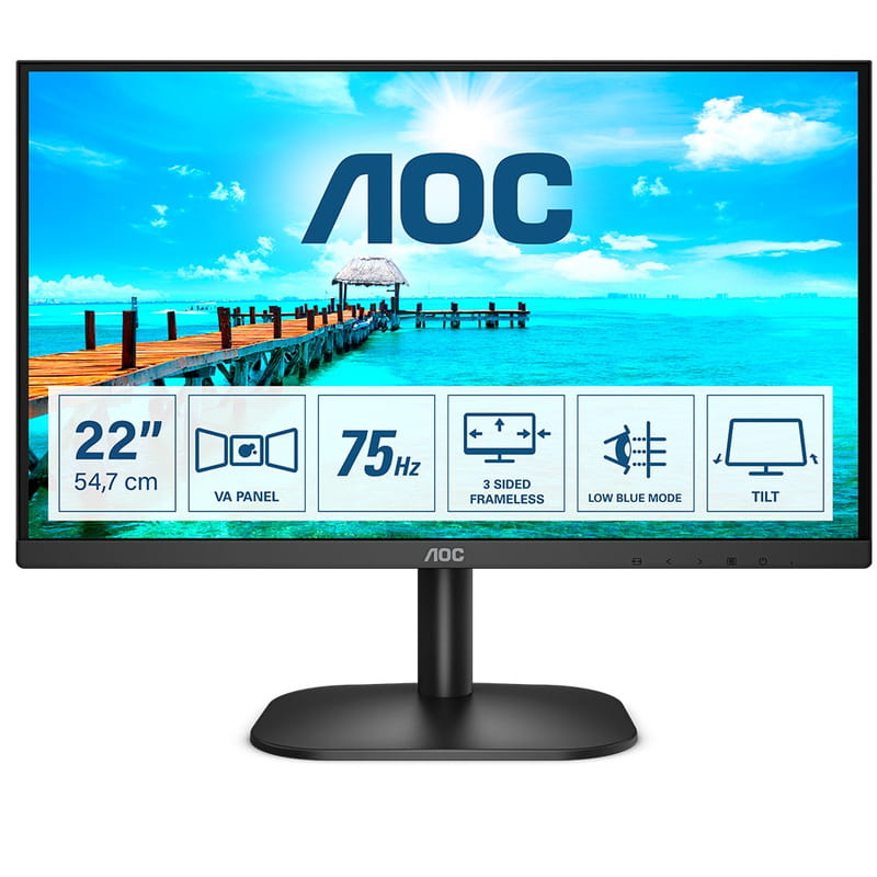 Монiтор AOC 21.5" 22B2H/EU VA Black