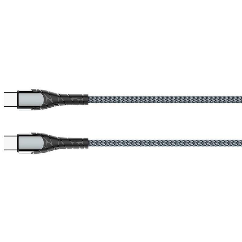 Кабель ColorWay USB Type-C - USB Type-C (M/M), PD Fast Charging, 3 А, 65 W, 1 м, Grey (CW-CBPDCC040-GR)