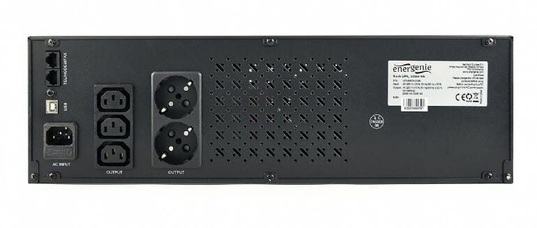 ИБП EnerGenie UPS-RACK-1500 1500VA, Line Int., AVR, 3xIEC+2xSchuko, USB, LCD, RJ11
