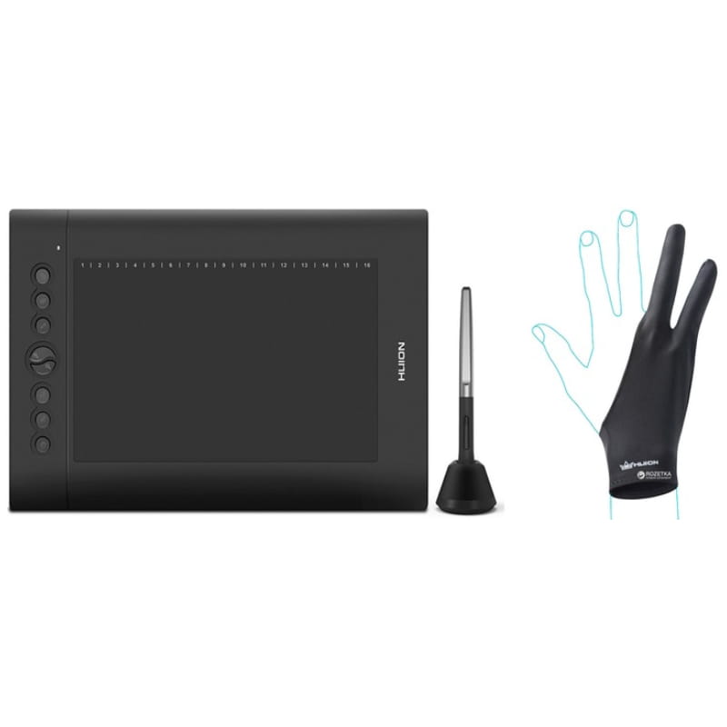 Графічний планшет Huion H610Pro V2 + рукавичка