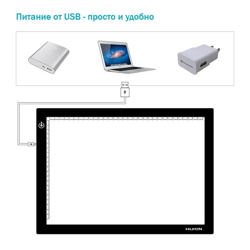 LED планшет (светокопировальный) Huion L4S + перчатка