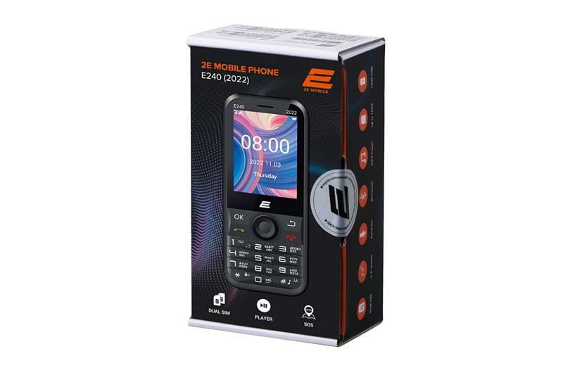 Мобiльний телефон 2E E240 2022 Dual Sim Black (688130245159)