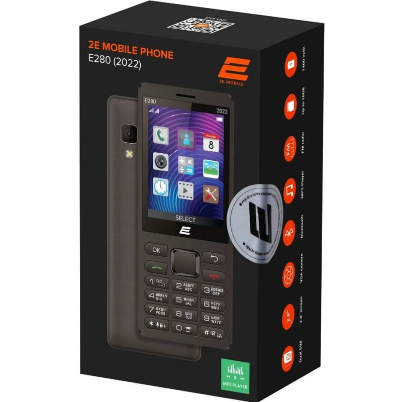 Мобильный телефон 2E E280 2022 Dual Sim Black (688130245210)