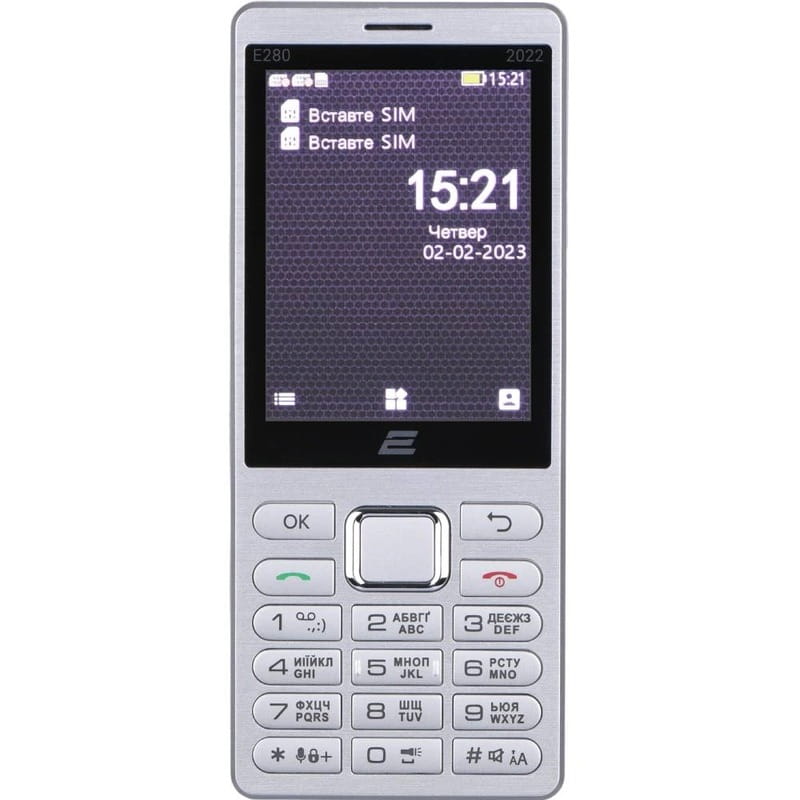 Мобильный телефон 2E E280 2022 Dual Sim Silver (688130245227)