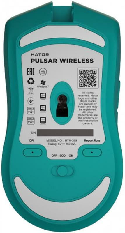 Мышь беспроводная Hator Pulsar Wireless Mint (HTM-319)