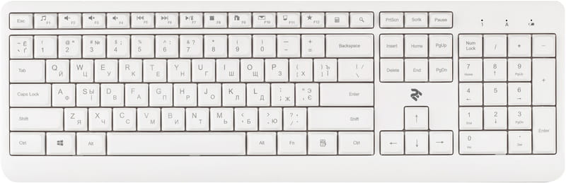 Клавиатура беспроводная 2E KS220 WL Ukr White (2E-KS220WW)