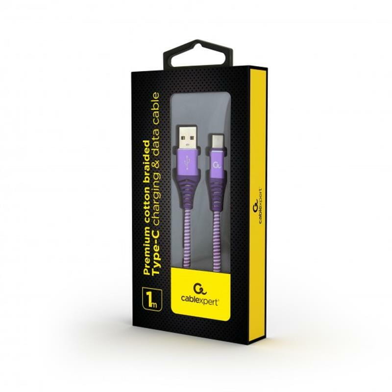 Кабель Cablexpert USB - USB Type-C V 2.0 (M/M), преміум, 1 м, фіолетовий (CC-USB2B-AMCM-1M-PW)