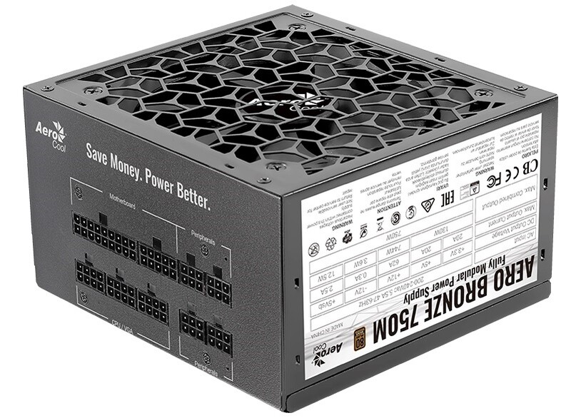 Блок живлення AeroCool Aero Bronze 750M Fully Modular (ACPB-AR75AEC.1M) 750W