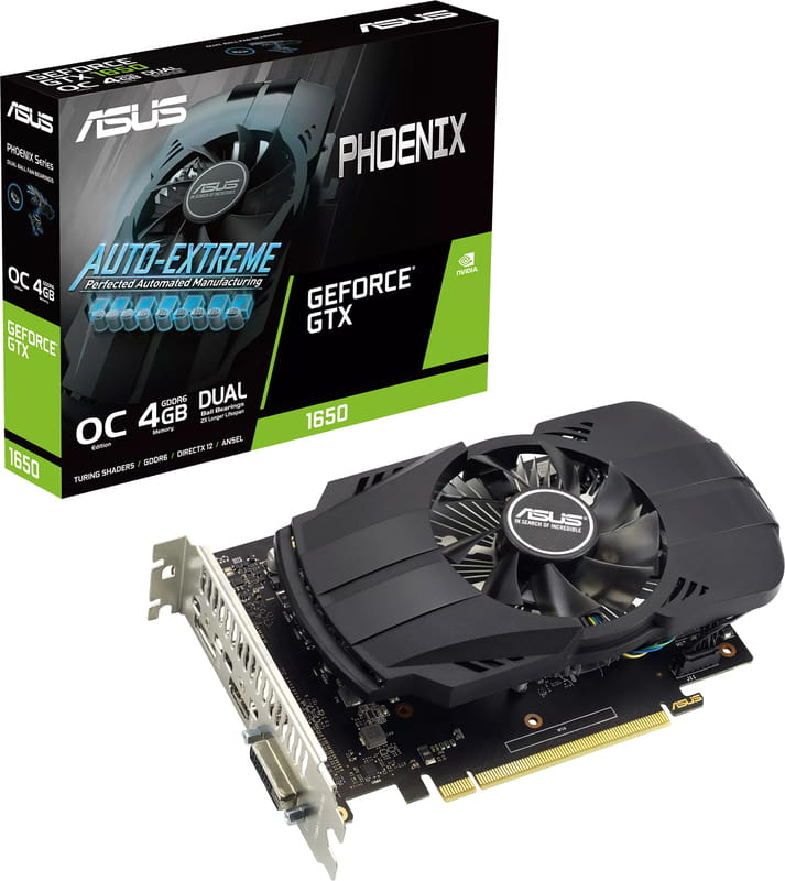 Видеокарта GF GTX 1650 4GB GDDR6 Phoenix Evo OC Asus (PH-GTX1650-O4GD6-P-EVO)