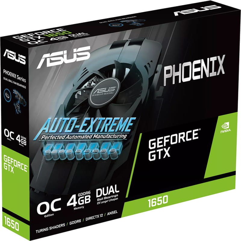 Видеокарта GF GTX 1650 4GB GDDR6 Phoenix Evo OC Asus (PH-GTX1650-O4GD6-P-EVO)