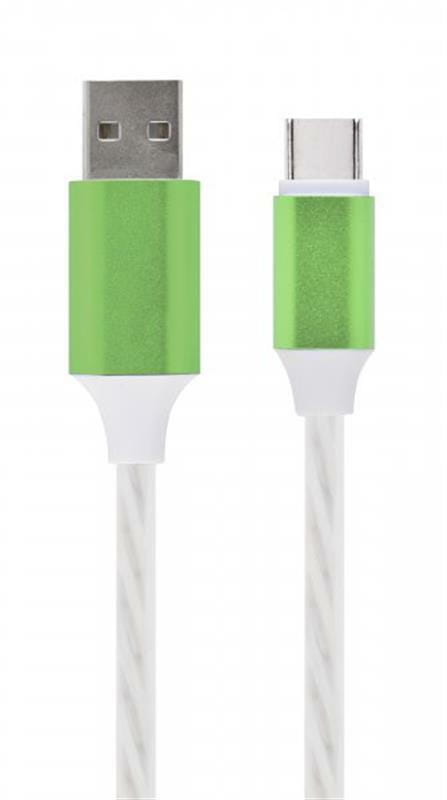 Кабель Cablexpert USB - USB Type-C V 2.0 (M/M), преміум, 1 м, білий (CC-USB-CMLED-1M)