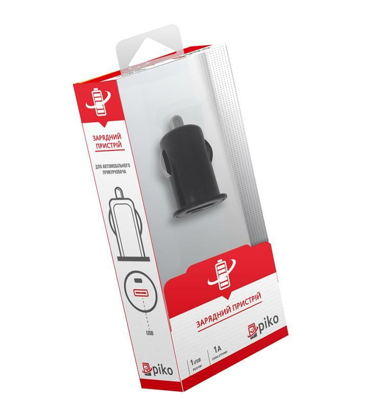Автомобильное зарядное устройство Piko MSH-SC-033 (1USBx1A) Black (1283126462580)