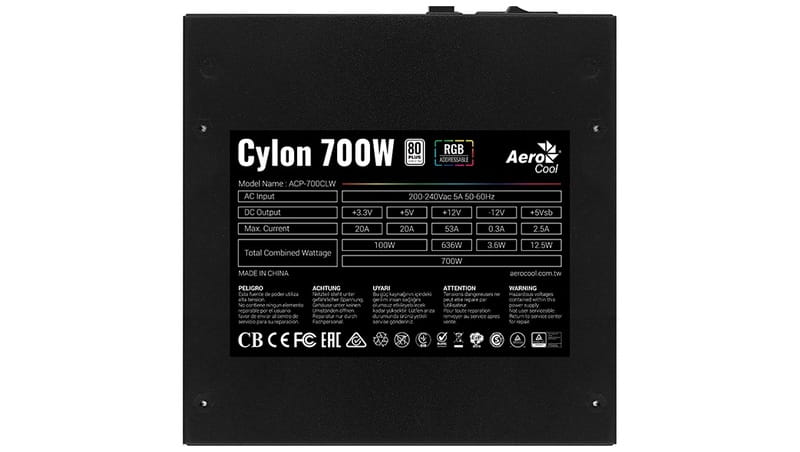 Блок живлення AeroCool Cylon 700 (ACPW-CL70AEC.11) 700W