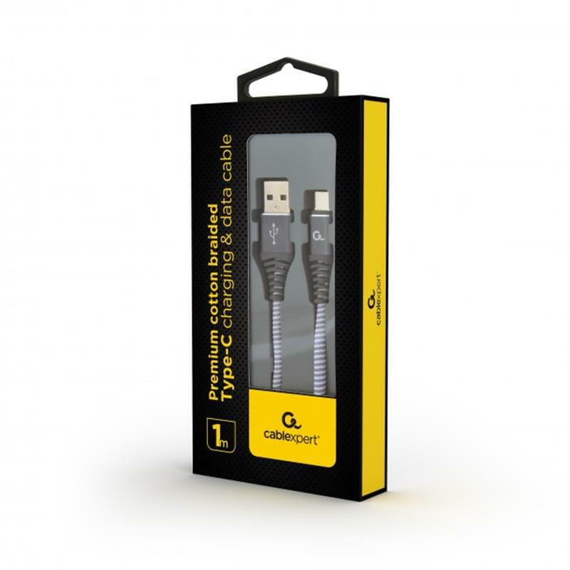 Кабель Cablexpert USB - USB Type-C V 2.0 (M/M), премиум, 1 м, серый (CC-USB2B-AMCM-1M-WB2)