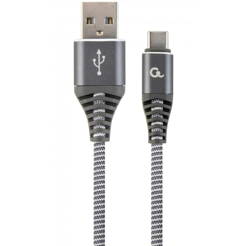 Кабель Cablexpert USB - USB Type-C V 2.0 (M/M), преміум, 1 м, сірий (CC-USB2B-AMCM-1M-WB2)