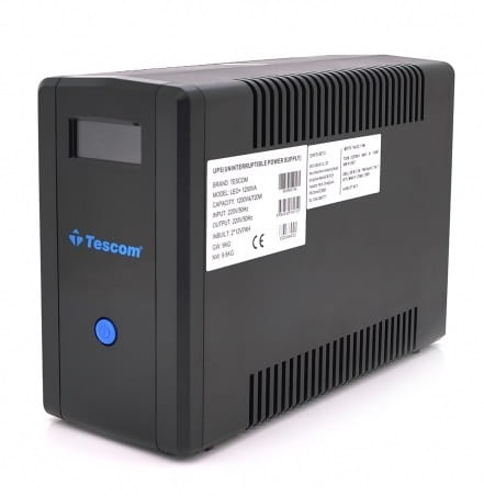 Джерело безперебійного живлення Tescom Leo+ 1200VA, LCD, AVR, 4xSchuko, 2x12V7Ah, RS232, USB, RJ45, пластик (TCM1200/29693)