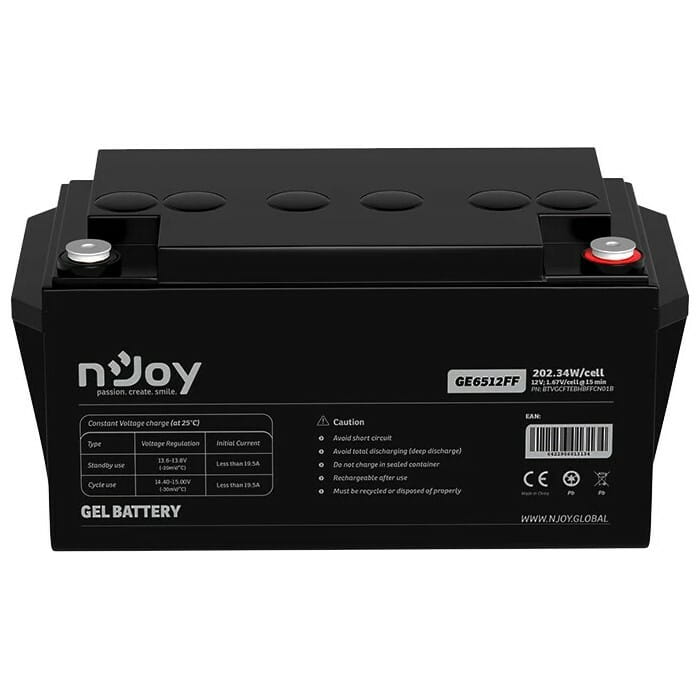 Акумуляторна батарея Njoy GE6512FF 12V 65AH (BTVGCFTEBHBFFCN01B) GEL