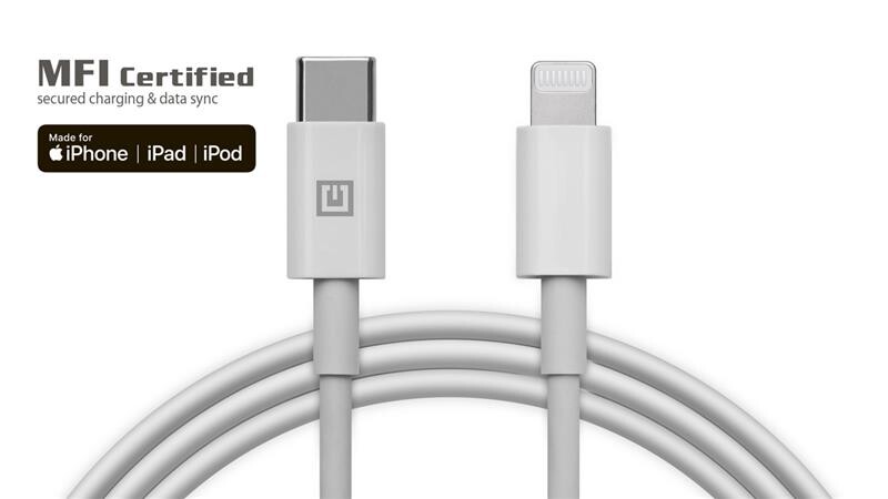 Кабель REAL-EL USB-C-Lightning 1m, White  (4743304104680)