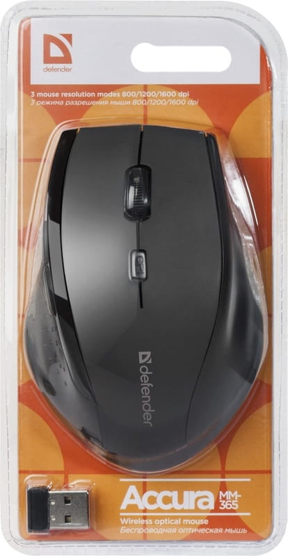 Миша бездротова Defender Accura MM-365 Black (52365)