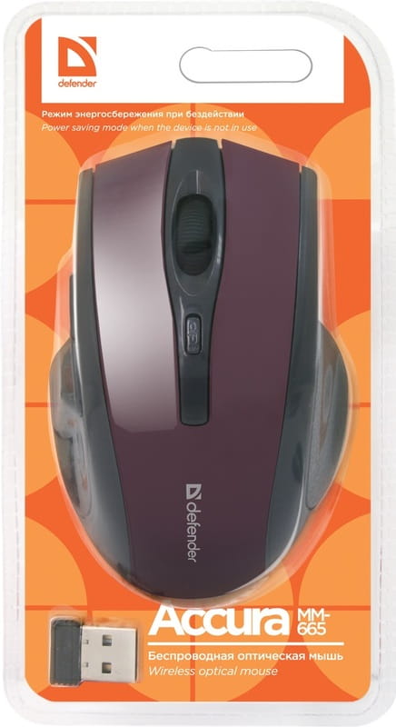 Миша бездротова Defender Accura MM-665 Red (52668)
