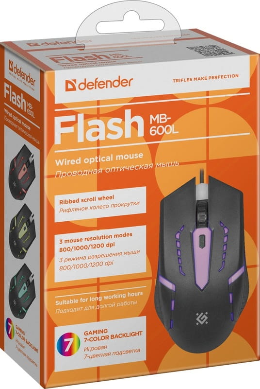 Миша Defender Flash MB-600L Black (52600)