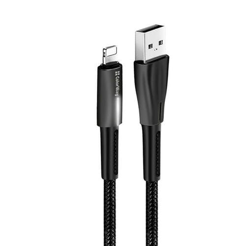 Фото - Кабель ColorWay   USB - Lightning , 2.4 А, Zinc Alloy + Led, 1 м, Black (M/M)