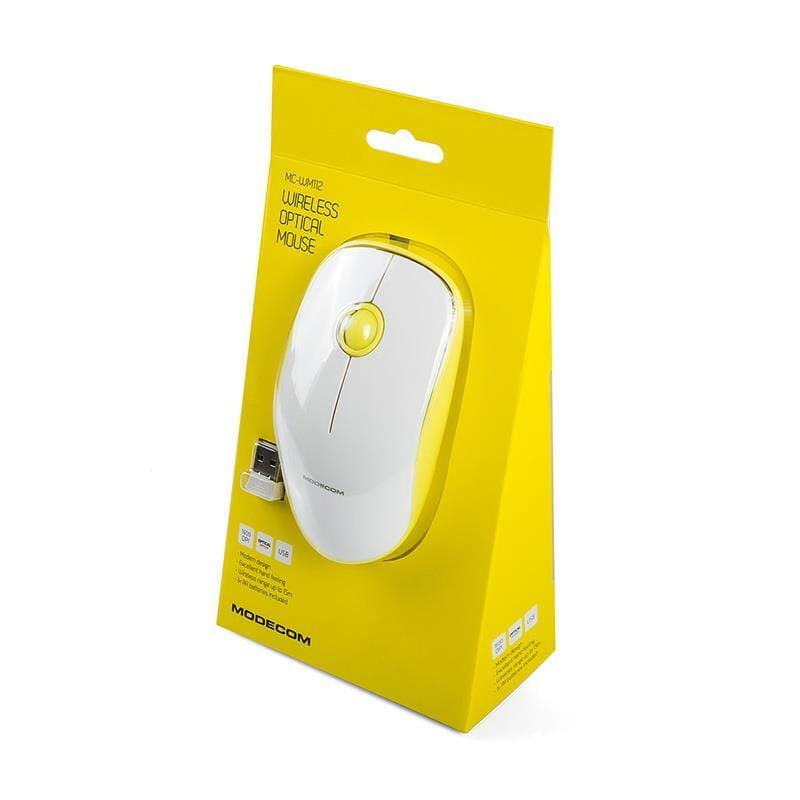 Миша бездротова Modecom MC-WM112 White-Yellow (M-MC-WM112-290)