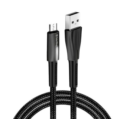 Фото - Кабель ColorWay   USB - micro USB , Zinc Alloy + Led, 2.4 А, 1 м, Black (M/M)