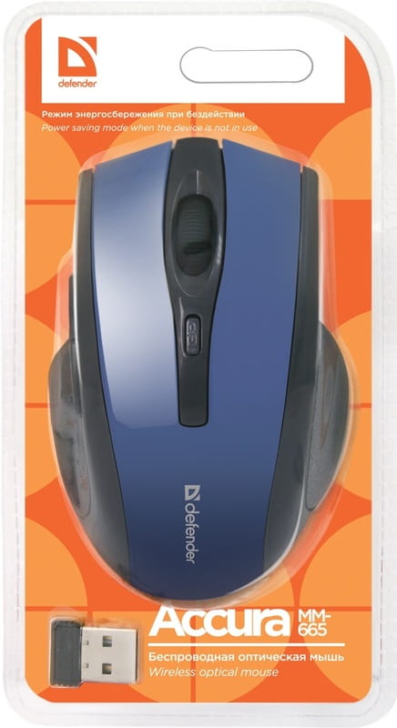 Миша бездротова Defender Accura MM-665 Blue (52667)
