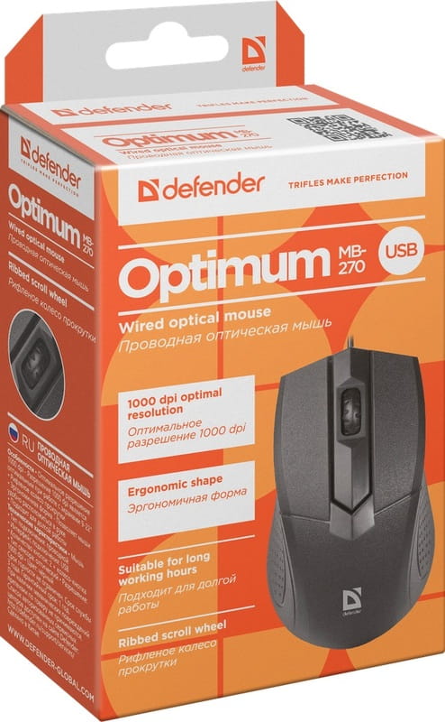 Миша Defender Optimum MB-270 Black (52270)