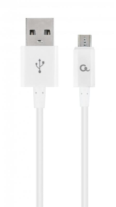 Кабель Cablexpert USB - micro USB V 2.0 (M/M), преміум, 1 м, білий (CC-USB2P-AMmBM-1M-W)
