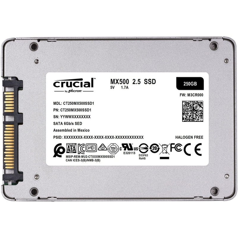 Накопитель SSD  250GB Crucial MX500 2.5" SATAIII 3D TLC (CT250MX500SSD1)
