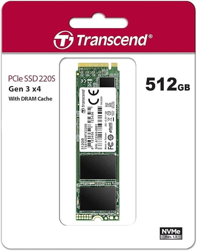 Накопитель SSD  512GB Transcend 220S M.2 2280 PCIe 3.0 x4 3D TLC (TS512GMTE220S)