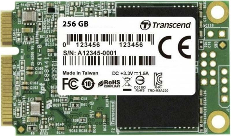 Накопитель SSD  256GB Transcend 230S mSATA SATAIII 3D ТLC (TS256GMSA230S)