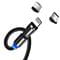Фото - Кабель ColorWay USB - Lightning + micro USB + USB Type-C (M/M), Magnetic Rotation 540°, 2.4 А, 1 м, Black (CW-CBUU037-BK) | click.ua