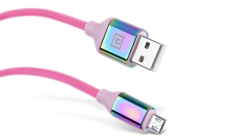 Кабель REAL-EL Premium Rainbow USB-microUSB 1m (4743304104727)