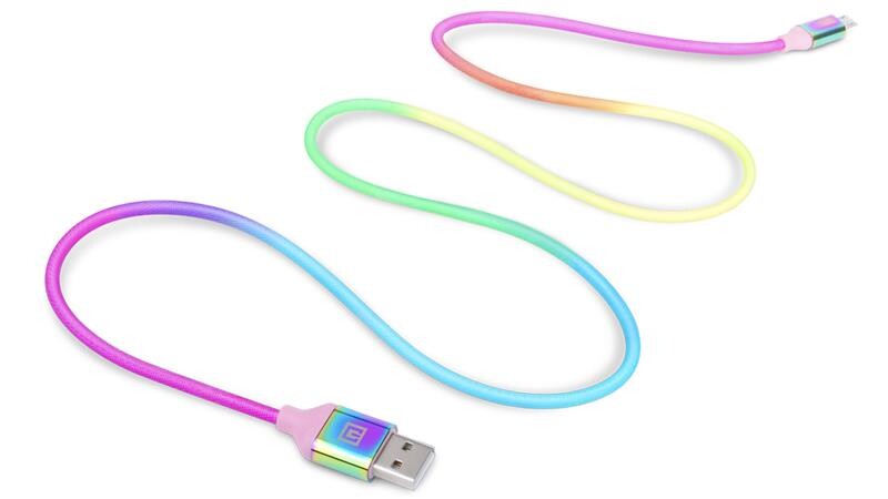 Кабель REAL-EL Premium Rainbow USB-microUSB 1m (4743304104727)