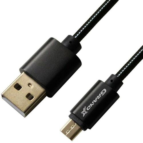 Фото - Кабель Grand-X   USB - micro USB , 2.1A, металеве обплетення, 1 м, Blac (M/M)