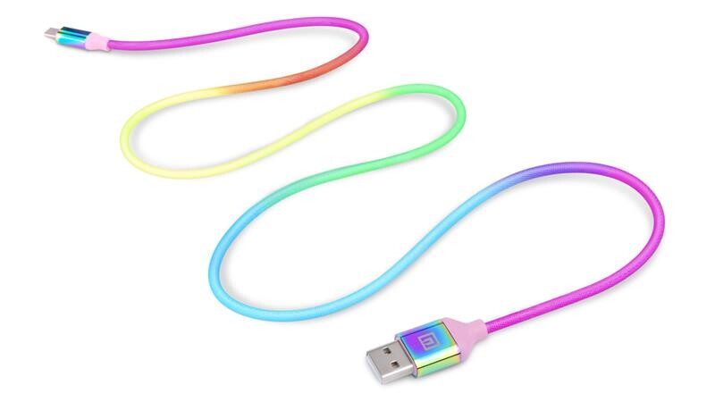 Кабель REAL-EL Premium Rainbow USB-USB Type C 1m (4743304104734)