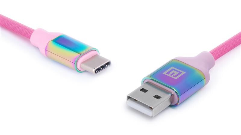 Кабель REAL-EL Premium Rainbow USB-USB Type C 1m (4743304104734)