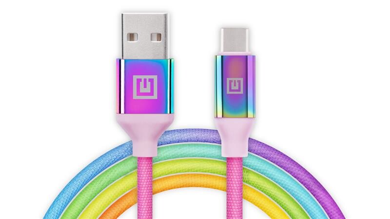 Кабель REAL-EL Premium Rainbow USB-USB Type C 1m (4743304104734)