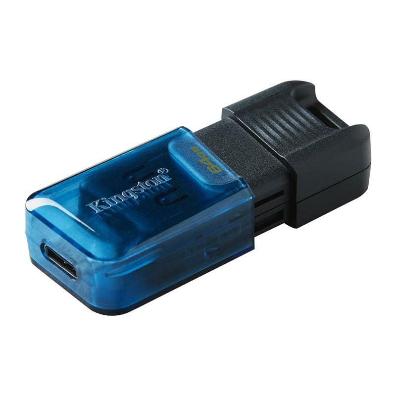 Флеш-накопичувач USB3.2 64GB Type-C Kingston DataTraveler 80 M Blue/Black (DT80M/64GB)