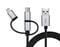 Фото - Кабель REAL-EL Premium 3in1 USB - Lightning + micro USB + USB Type-C (M/M), 1 м, чорний (EL123500035) | click.ua