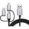 Фото - Кабель REAL-EL Premium 3in1 USB - Lightning + micro USB + USB Type-C (M/M), 1 м, чорний (EL123500035) | click.ua