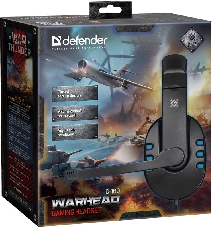 Гарнитура Defender Warhead G-160 Black/Blue (64118)