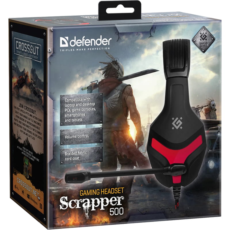 Гарнитура Defender Scrapper 500 Black/Red (64500)