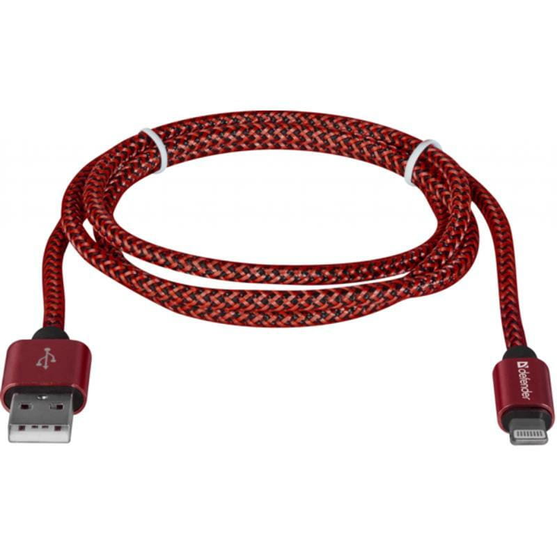 Кабель Defender ACH01-03T Pro USB-Lighting 1м, 2.1А, Red (87807)